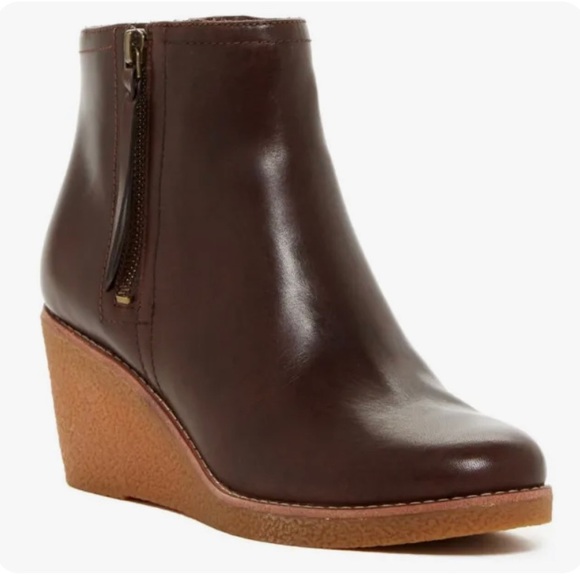COLE HAAN Auden Leather Wedge Ankle Boot - Picture 1 of 6